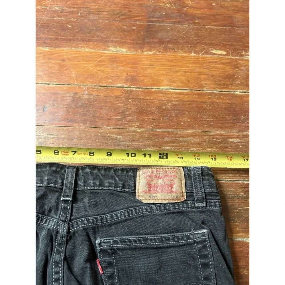 Vintage Levis 519 Cutoff Denim Shorts Women's Black Red Tab Distressed 9 JR M